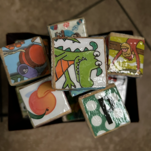 Wooden Baby Blocks - Handmade from Recycled Children's Books | Educational Toy Gift