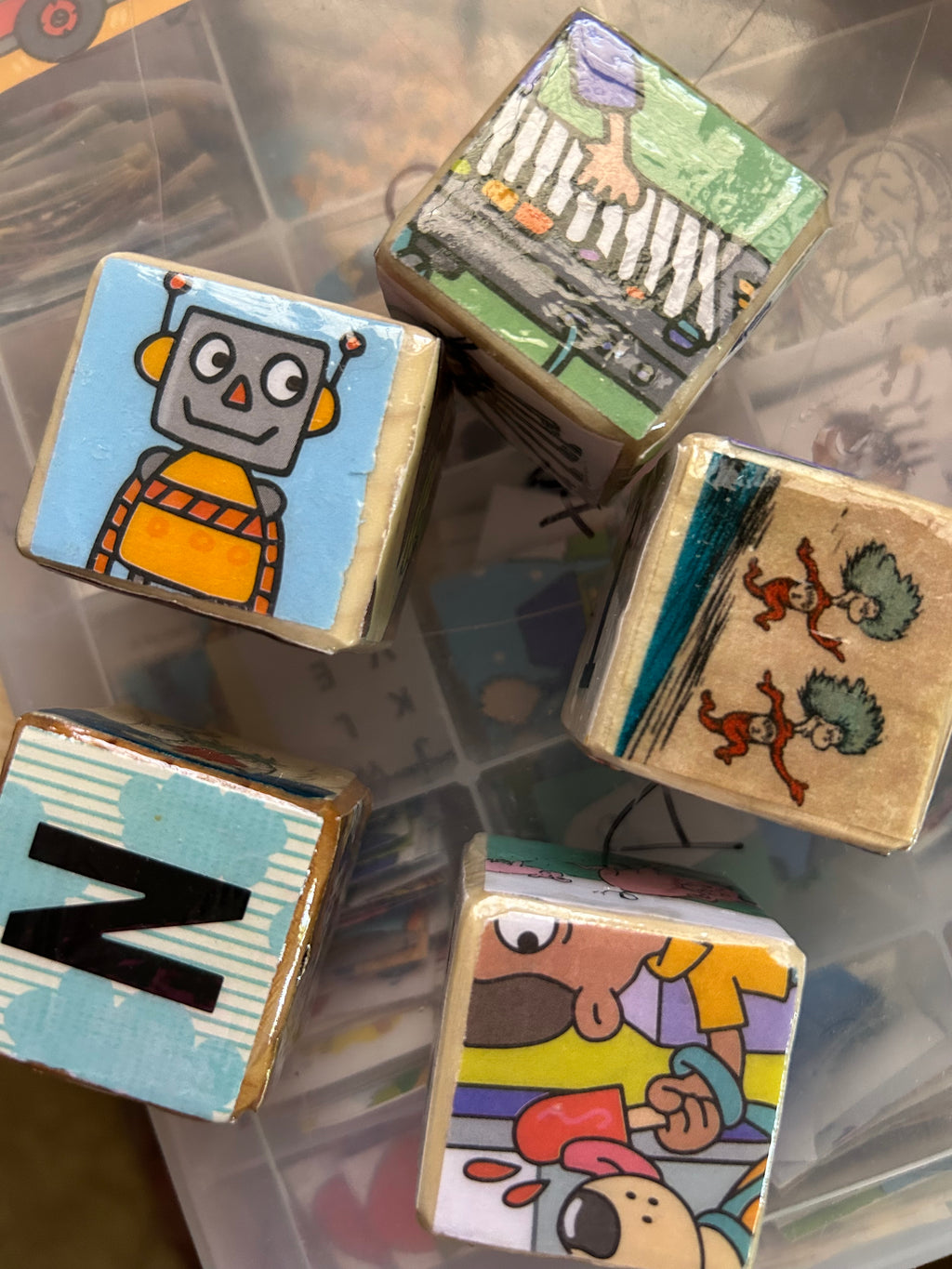 Wooden Baby Blocks - Handmade from Recycled Children's Books | Educational Toy Gift