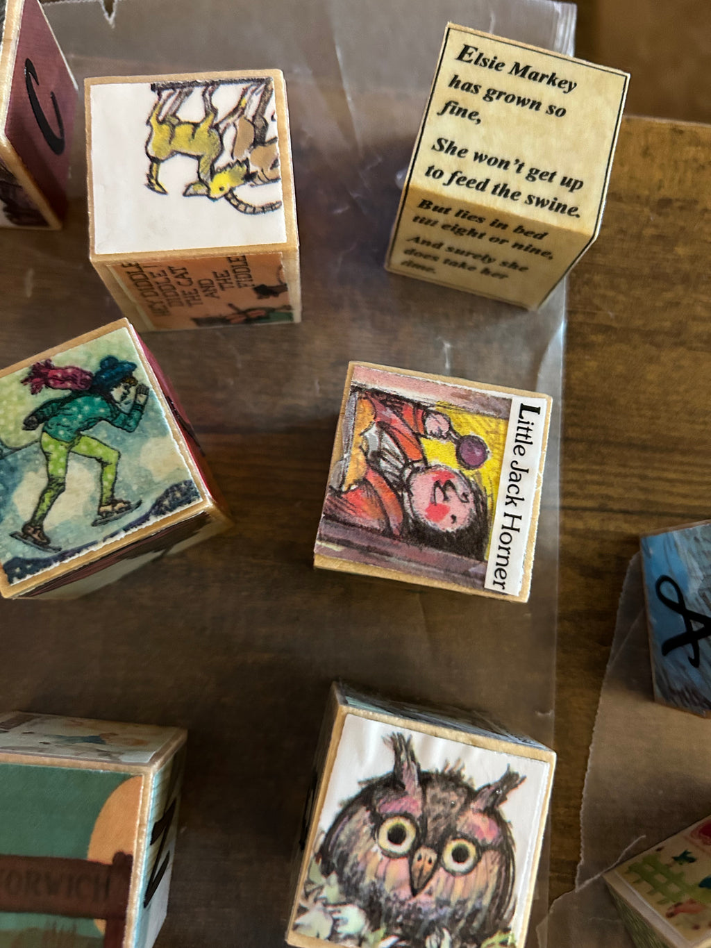 Wooden Baby Blocks - Handmade from Recycled Children's Books | Educational Toy Gift