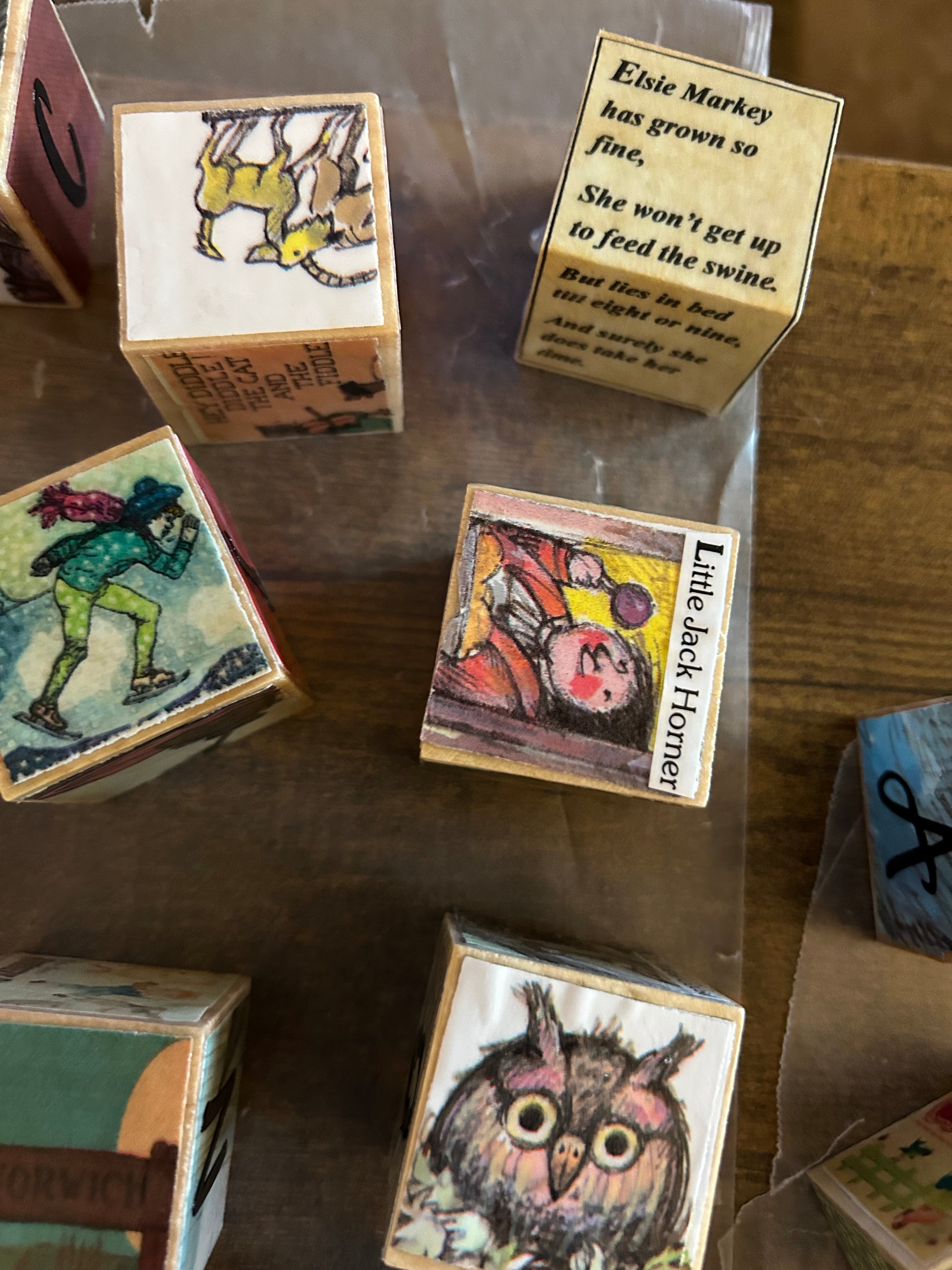 Wooden Baby Blocks - Handmade from Recycled Children's Books | Educational Toy Gift