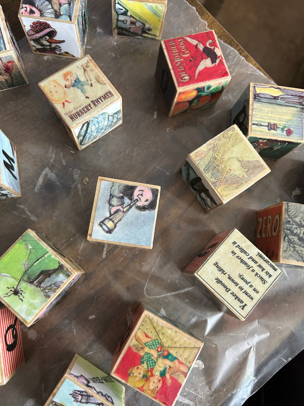 Wooden Baby Blocks - Handmade from Recycled Children's Books | Educational Toy Gift