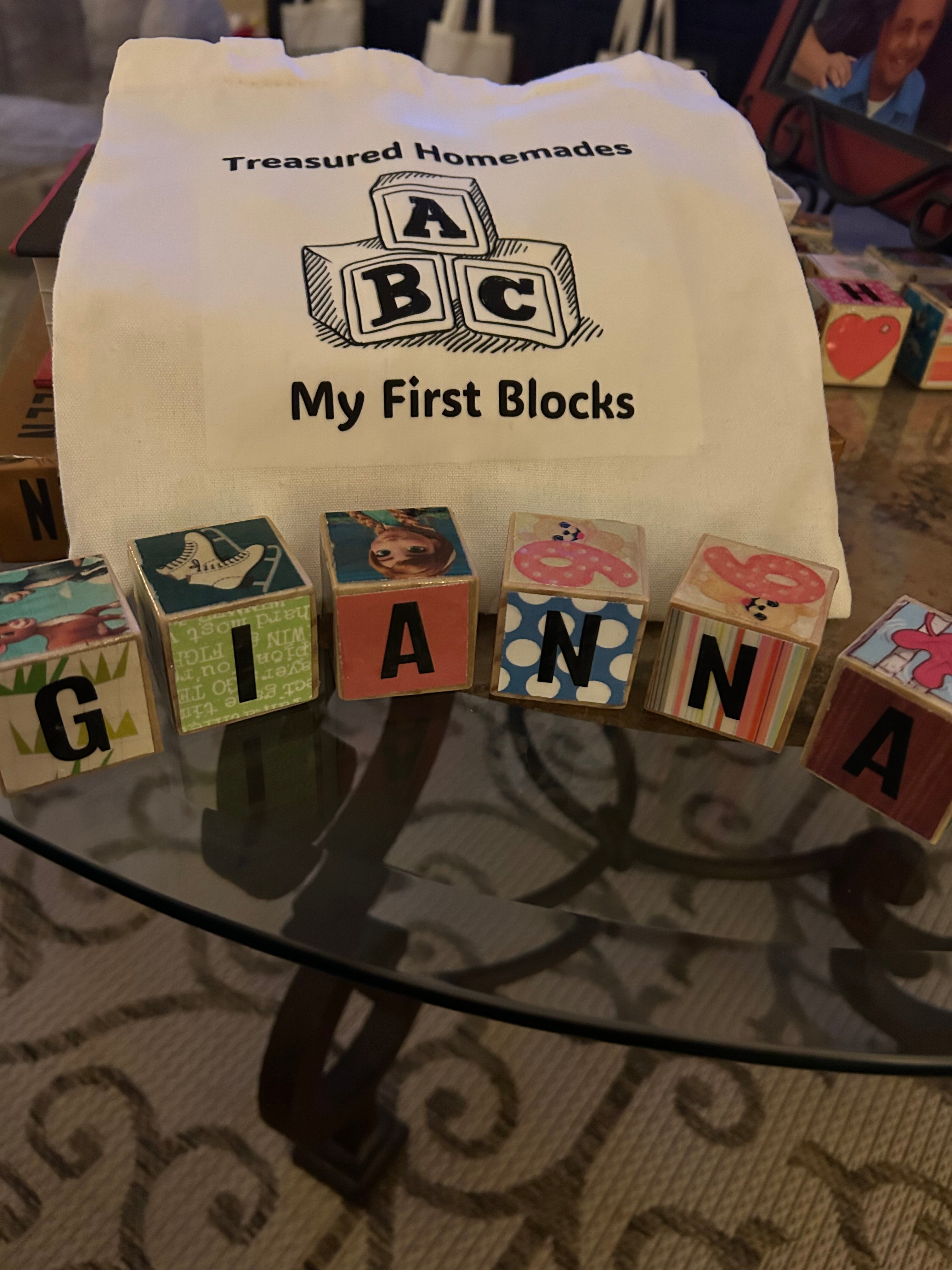 Wooden Baby Blocks - Handmade from Recycled Children's Books | Educational Toy Gift