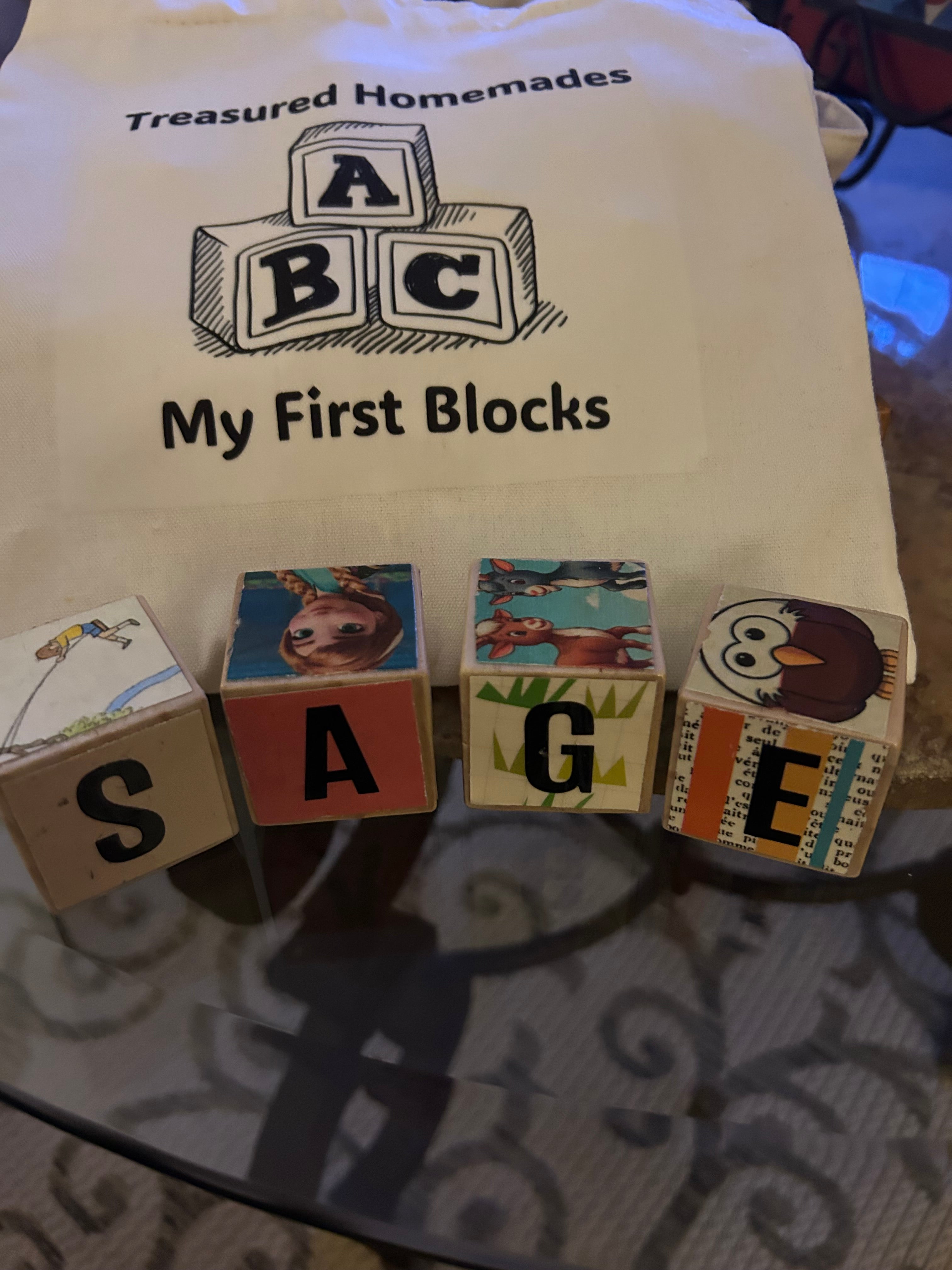 Wooden Baby Blocks - Handmade from Recycled Children's Books | Educational Toy Gift