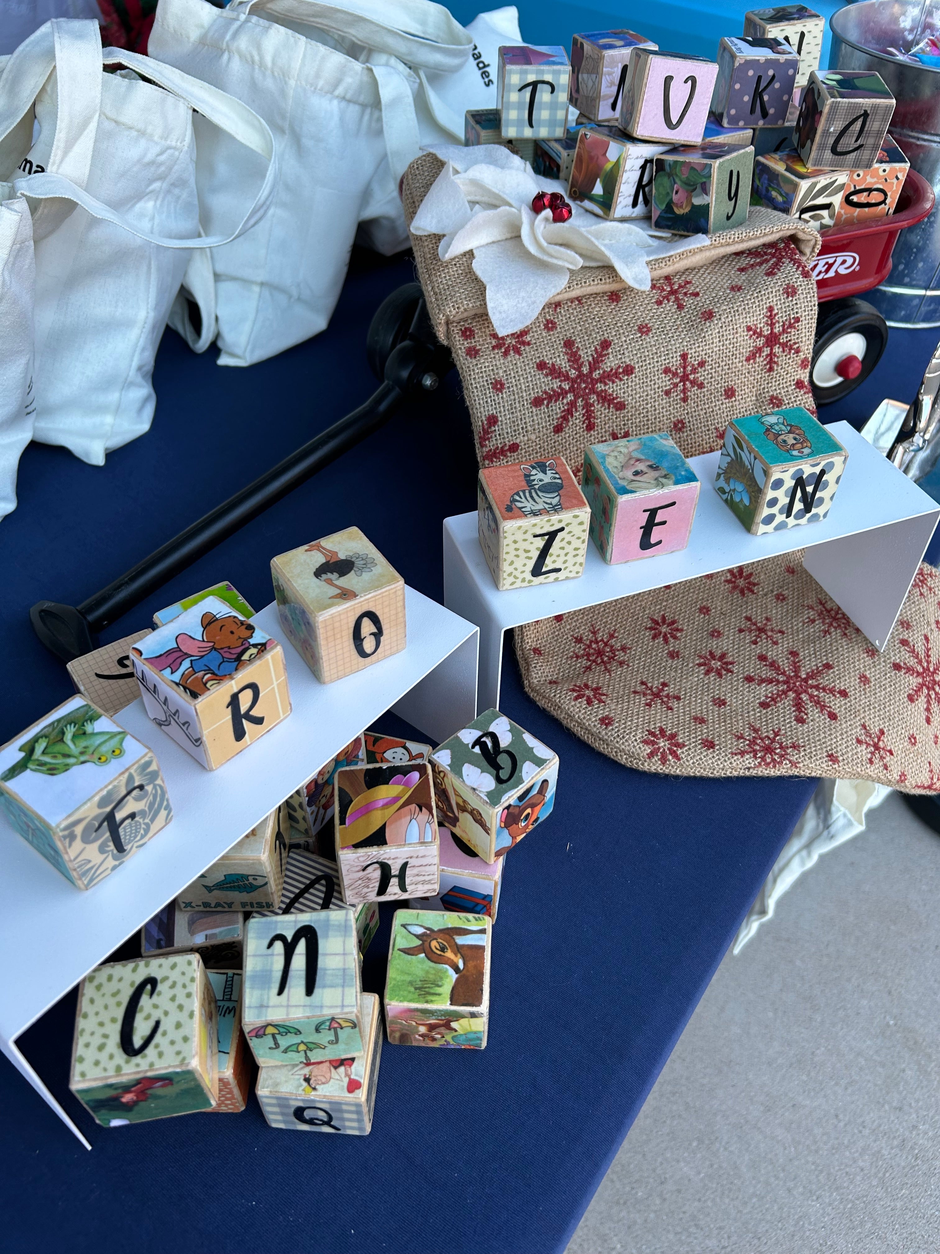 Wooden Baby Blocks - Handmade from Recycled Children's Books | Educational Toy Gift